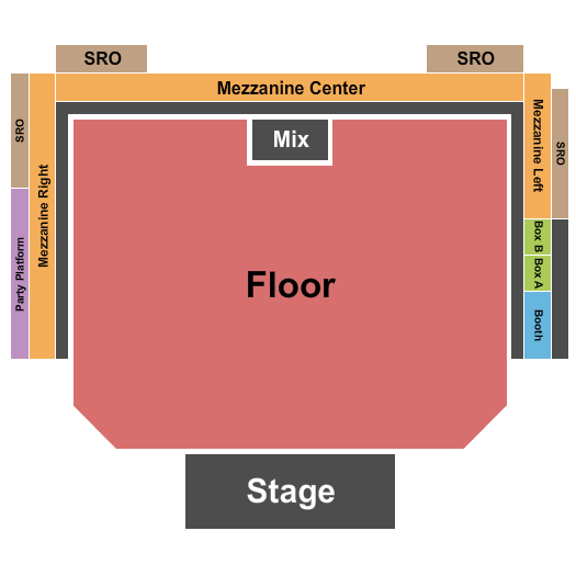 Seating chart for The Van Buren